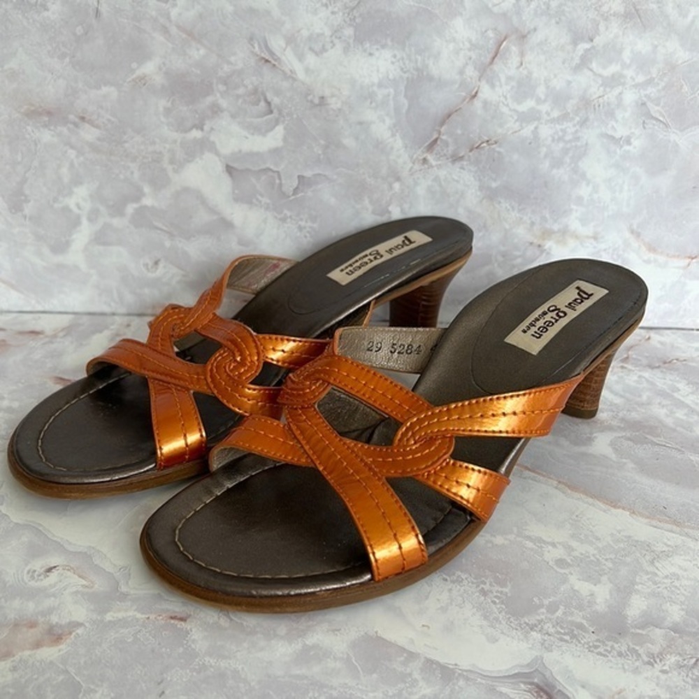 Paul Green sandals orange heeled size 4.5